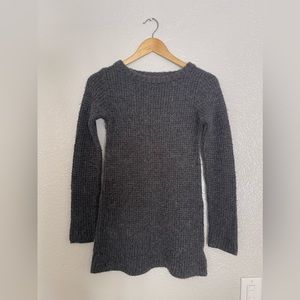 Gap Long Gray Knit Sweater/Sweater Dress Wool and Alpaca Blend Size Medium